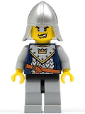 LEGO cas338 Fantasy Era - Crown Knight Scale Mail with Crown, Helmet with Neck Protector, Scar Across Lip