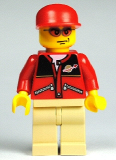 LEGO cty0129 Red Jacket with Zipper Pockets and Classic Space Logo, Tan Legs, Red Cap