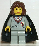 LEGO hp002 Hermione, Gryffindor Shield Torso, Light Gray Legs, Black Cape with Stars