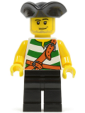 LEGO pi106 Pirate Green / White Stripes, Black Legs, Tricorne Hat