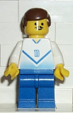 LEGO soc085 Soccer Player White & Blue Team with shirt #11