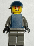 LEGO wc001 Police - Security Guard, Dark Gray Legs, Dark Blue Cap, Dark Blue Vest